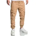 REPUBLIX Cargohose Luke Herren Cargo Jogger Chino Hose Jeans beige|braun W32