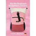 Ela Mo Rucksack Strawberry Cream Rolltop Damen Daypack rosa weiß Alltag Reisen