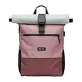 Ela Mo Rucksack Damen - Rolltop schön u. durchdacht - Laptop Rucksäcke für Frauen - Anti Diebstahl Tasche für Schule, Uni, Business (Strawberry Cream)