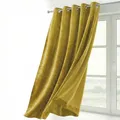 BEAUTEX Samt Vorhang Ösen Verdunkelung Gardine Velvet Blickdicht, 140x145 cm (Breite 140 cm, Höhe 145 cm, Senfgelb)