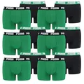 PUMA 12 er Pack Boxer Boxershorts Men Herren Unterhose Pant Unterwäsche, Farbe:035 - Amazon Green, Bekleidungsgröße:M