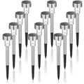 Solar Gartenlampe 12 Stück Stahlweiß 8 Std Betriebszeit