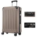 YONSLY Hartschalen-Trolley Premium Hartschalen-Reisekoffer Trolley Kabinenkoffer, 4 Rollen, TSA-Schloss, YKK-Reißverschluss, austauschbare Rollen & Griffe 76 cm