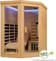 Artsauna Infrarotkabine Kolding – Triplex-Heizsystem Infrarotsauna - 2 Personen – LED-Farblicht, digitale Steuerung – Hemlock-Holz