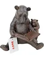 KARE DESIGN® Deko Bär Figur 18cm Lesebär Skulptur Kunstharz Holzoptik Sammler