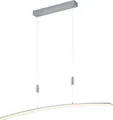 LED-Pendelleuchte - Silbergrau - Metall - 1-flammig - 100 x 150 cm - mit Fernbedienung