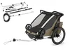 Thule Chariot Cross 2er Double Multisport Fahrradanhänger Anhänger Faded Khak...