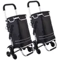 Xcase 2er-Set klappbare Treppensteiger-Einkaufstrolleys mit Kühlfach, 46 l