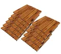 LEX 11 Stück 30 x 30 cm Akazienfliese für 0,99 qm Fläche Holz-Terassenfliese Balkonfliese