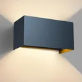vatato LED Wandleuchte 24W, 3000K Außenlampe Außenleuchte Warmweiß, IP65 Innen/Aussen Aluminium Wandlampe, Außenwandleuchte Mit Einstellbar Abstrahlwinkel (Anthrazit)