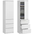 Home Collective Kleiderschrank, Weiß, Holzwerkstoff, 3 Schubladen, 50x180.5x40 cm, Schlafzimmer, Kleiderschränke