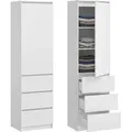 Kleiderschrank, Garderobenschrank, Mehrzweckschrank mit 3 Einlegeböden & 3 Schubladen | kompakter und funktionaler Schrank für Schlafzimmer, Flur... - Weiß