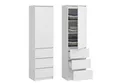 Home Collective Kleiderschrank Garderobenschrank Mehrzweckschrank Schrank platzsparend & vielseitig (50x40x180,5 cm (BxTxH), ideal für Schlafzimmer Flur & Arbeitszimmer) mit 1 Tür 3 Einlegeböden & 3 Schubladen in weiß