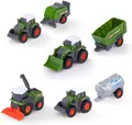 Dickie Toys Fendt Micro Team Traktor Anhänger Set Lizenz 9 cm