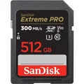 SanDisk Extreme PRO SDHC UHS-II Speicherkarte V90 512 GB (300 MB/s, 8K-, 4K- und Full-HD-Videoaufnahmen, RescuePRO Deluxe, stoßsicher, temperaturbeständig, wasserdicht und röntgensicher)