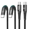 Aioneus USB C auf USB C Kabel, 100W [1M+1M] Typ C Schnellladekabel PD 5A QC 4.0