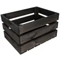 Creative Deco Kiste Holz Deko Holzkiste Schwarz | 40 x 30 x 23 cm | Geschliffen | Obstkiste Weinkisten Apfelkiste | Perfekt als Geschenkbox Spielzeugkiste Aufbewahrungskiste Osterdeko