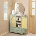 SoBuy Schuhschrank Küchenschrank Sideboard Wohnzimmer mit Gitteroptik-Türen Schrank Buffet Aufbewahrungsschrank Kommode BHT ca.: 70x90x34cm FSB72-GR