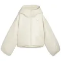 PUMA Winterjacke Wardrobe Essentials Shiny Wattierte Kapuzenjacke Damen weiß XL (42)
