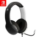 PDP Gaming LVL40 Stereo Kopfhörer mit Mic für Nintendo Switch - PC, iPad, Mac, Laptop Compatible - Noise Cancelling Microphone, Lightweight, Soft Komfort On Ear Kopfhörer, 3.5 mm Jack - Schwarz-weiß
