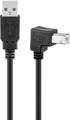 1m USB 2.0 Hi-Speed Kabel 90° Winkelstecker schwarz Drucker Scanner PC Laptop