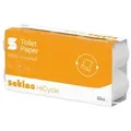 Satino HiCycle Toilettenpapier Kleinrolle, 3-lagig, hochweiß, MT1 082500 , 1 Paket = 9 Packungen à 8 x 250 Blatt