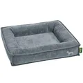 HUNTER Orthopädisches/Ergonomisches Hundebett MELUN, ergonomisches Hundebett mit Memoryschaum, druckentlastend und gelenkschonend, abnehmbarem Bezug, Farbe: graublau, Größe: L
