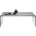 Kare Design Couchtisch Clear Club Basic, Wohnzimmertisch, Beistelltisch, Glastisch, ESG-Glas, rechteckig, 40x120x60 cm (H/B/T)