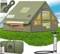 ELONEO Luftzelt Glamping Zelt aufblasbar Campingzelt Familienzelt ohne Gestänge Outdoor- und Festival Zelt, 2 - 4 Personen, Grün