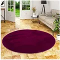 Pergamon Fellteppich Fellteppich Luxus Super Soft Plush Rund, Rund, Höhe: 25 mm silberfarben 160 cm x 160 cm x 25 mm