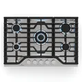 Klarstein Turbocast Gaskochfeld | 304er Edelstahl | 5 Brenner | Profi-Gusseisenhalter | Wok-Brenner 10046701