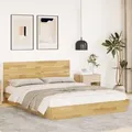 Massivholzbett Mit Kopfteil Ohne Matratze 160x200 Cm Eichenholz Vidaxl