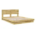 vidaXL Bett Massivholzbett mit Kopfteil ohne Matratze 160x200 cm Eichenholz