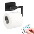 bremermann Toilettenpapierhalter Bad-Serie PIAZZA BLACK TAPE - mit Klebepad, schwarz (1-St)