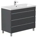 Mid.you Waschtischkombi, Graphit, Metall, 3 Schublade(n) Schubladen, 100 cm, stehend, Badezimmer, Waschbecken & Armaturen, Waschtische