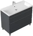 Stand-Waschplatz Waschtisch FELLINI S 100x84x48cm Grafit mit Waschbacken