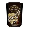 Lindt Schokolade LINDOR Kugeln Dark 70% | 500 g Cornet | ca. 40 Kugeln Edelbitterschokolade mit 70% Kakao mit dunkler zartschmelzender Füllung | Pralinen Geschenk |