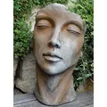 Vidroflor Gesicht Frau Skulptur 25 x 17 cm, h 50 cm - rost