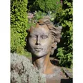 Gartenfigur Gesicht "FRAU", Rosteffekt, Medium Sofort Lieferbar