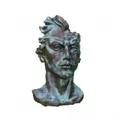 Gartenfigur Gesicht "MANN", im Bronzestil, Medium Sofort Lieferbar