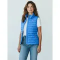 Blue Wave Steppweste Damen Weste Olivia gesteppt Stehkragen - Übergangsweste mit Packbeutel Leicht & Packable, 2-Wege-Reißverschluss, Reißverschlusstaschen blau 40