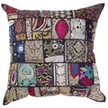 Casa Moro Orientalisches Patchwork Kissen MAR Schwarz 40x40 cm mit Füllung Stickerei & Pailletten Boho Chic Deko-Kissen Couchkissen Sofa-Kissen & Geschenk-Idee Muttertag Ostern Geburtstag MA8303
