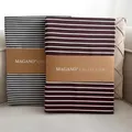 MAGANO® Luxus Spannbettlaken 180x200 Streifen Beige/Braun | Für Boxspringbett Topper | Bambus & Baumwolle Satin | 400 TC Premiumqualität | Spannbetttuch Bettlaken 180x200 cm | Taupe
