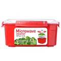 Sistema Microwave Dampfgarer | groß mit herausnehmbarem Korb | 3,2 l | rot