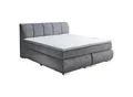 Carryhome Boxspringbett, Grau, Textil, H2 + H3, 7-Zonen, Höhe ca. 19 cm, 180x200 cm, gepolstertes Kopfteil, Topper durchgehend, Wendematratze mit unterschiedlichen Härtegraden, Schlafzimmer, Betten, Doppelbetten