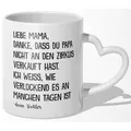 22Feels Tasse Mama Geschenk von Tochter Muttertag Geburtstag Mutter Weihnachten Frau, Keramik, Made In Germany, Spülmaschinenfest, Herzhenkel weiß