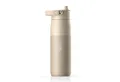 BRITA Trinkflasche BRITA LARQ Essential Trinkflasche (1L) weiß mit Strohhalm, Edelstahl Wasserflasche mit doppelwandiger Isolierung - hält 24h kalt