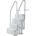 Schwimmbadleiter, Poolleiter, 4 Stufen, rutschfest, Tragkraft 180 kg, Aluminium