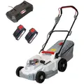 IKRA Akku Rasenmäher ICM 2/2037 | 2x20V | 37 cm Schnittbreite | 5 Schnitthöhen | 40l Fangkorb | mit Mulchkit, 2 Akkus 2,0 Ah & Doppel-Schnelllader