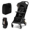 Kinderkraft PILOT 2 Kinderwagen, Liegebuggy, Sportwagen, Innovatives Klappsystem, Kleine Maße nach Zusammenklappen, Tragegurt, Filter UPF 50+, 5-Punkt-Sicherheitsgurten, Schwarz